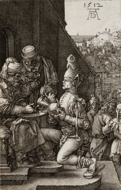 Pilatus vasker hendene fra The Passion, 1512 av Albrecht Dürer