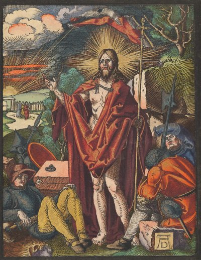Resurrection, fra Small Woodcut Passion.n.d. av Albrecht Dürer