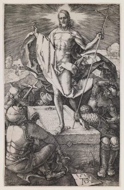 Resurrection, fra serien "The Engraved Passion" av Albrecht Dürer