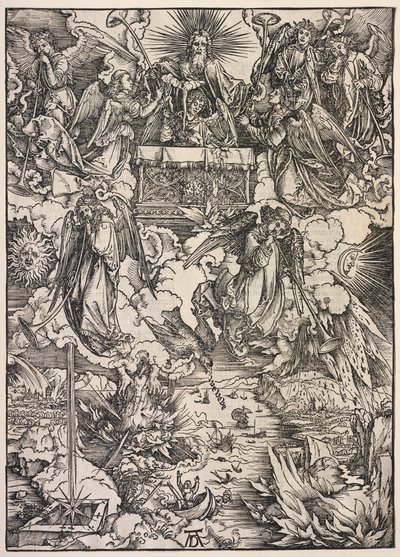 Johannes åpenbaring: Seven Angels with Trumpets, 1511. av Albrecht Dürer