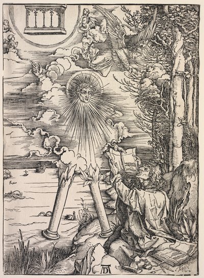 Johannes åpenbaring: St. Johannes fortærer bøkene, 1511. av Albrecht Dürer