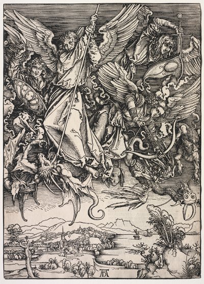 Åpenbaring av St. John: St. Michael kjemper mot dragen av Albrecht Dürer