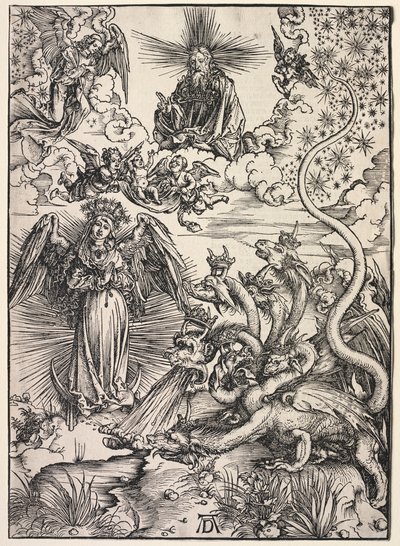 Johannes' åpenbaring: Kvinnen kledd med solen av Albrecht Dürer