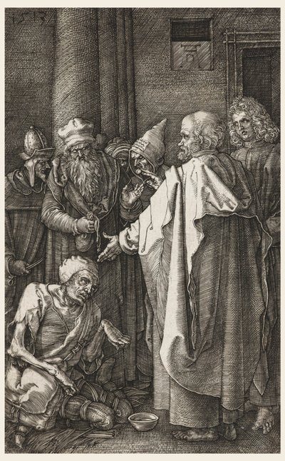 S. Peter og S. John helbreder den lamme ved tempelporten av Albrecht Dürer