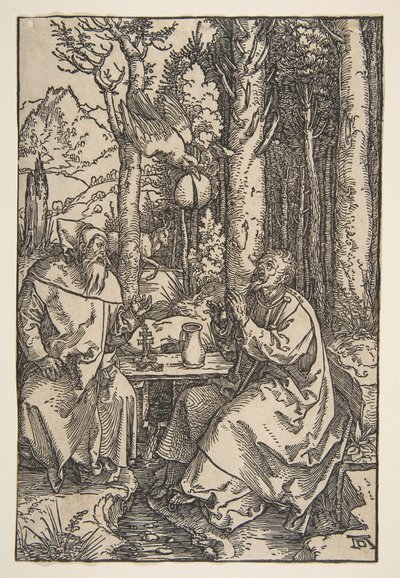 Saint Anthony og Saint Paul i ørkenen, ca. 1503. av Albrecht Dürer