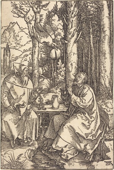 Saint Anthony og Saint Paul i villmarken av Albrecht Dürer