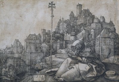 Saint Anthony foran byen, 1519 av Albrecht Dürer
