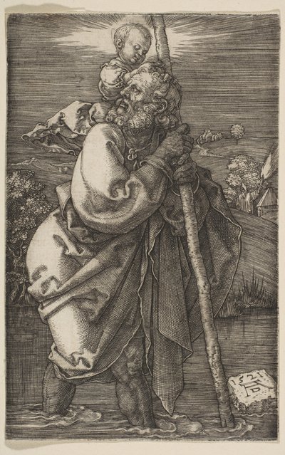 Saint Christopher Facing Venstre, 1521. av Albrecht Dürer