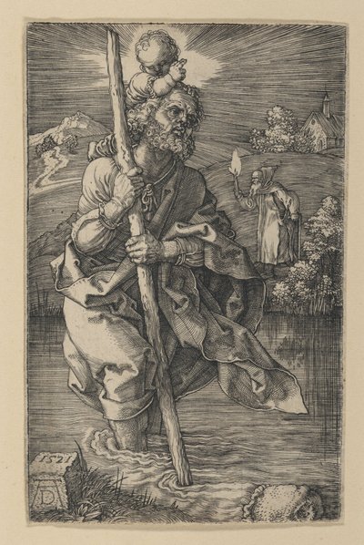 Sankt Kristoffer vendt mot høyre av Albrecht Dürer