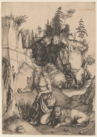 St. Jerome Penitent i villmarken av Albrecht Dürer