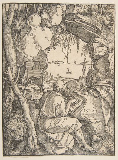 Saint Hieronymus i en hule, 1512. av Albrecht Dürer