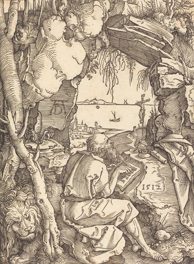 Saint Hieronymus i en hule, 1512. av Albrecht Dürer