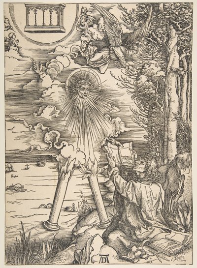 Saint John Swallowing the Book, fra The Apocalypse, Latin Edition, 1511, 1511. av Albrecht Dürer