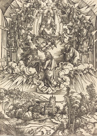 Johannes før Gud og de eldste, sannsynligvis ca. 14961498. av Albrecht Dürer