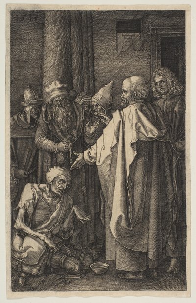 Sankt Peter og Johannes ved tempelporten, fra The Passion, 1513. av Albrecht Dürer