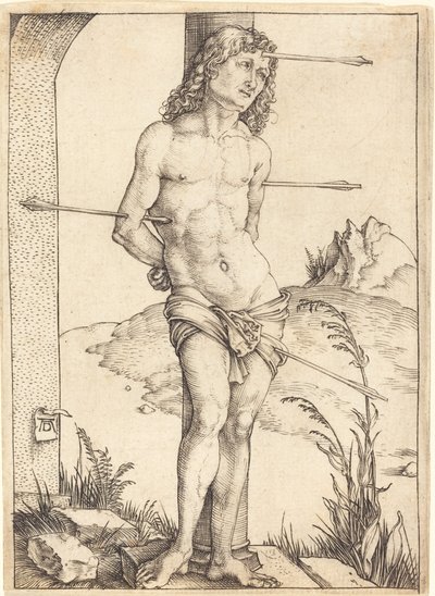 Saint Sebastian bundet til søylen av Albrecht Dürer