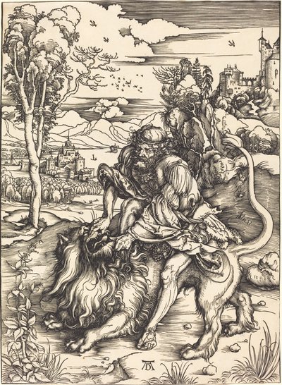 Samson kjemper med løven av Albrecht Dürer