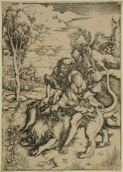 Samson i kamp med løven av Albrecht Dürer