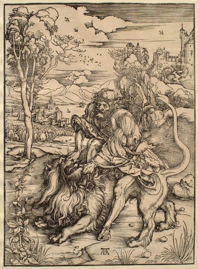 Samson kjemper med løven av Albrecht Dürer
