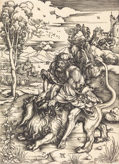 Samson kjemper med løven, ca. 14971498. av Albrecht Dürer