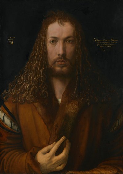 Selvportrett med pelskantet kappe av Albrecht Dürer