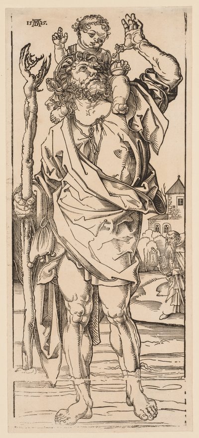 St. Christopher Crossing the Stream, 1528. av Albrecht Dürer