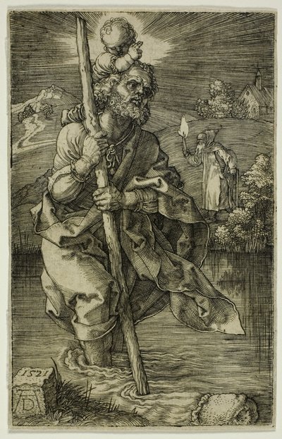 St. Christopher vendt mot høyre av Albrecht Dürer