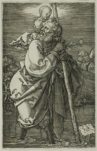St. Christopher vendt mot venstre av Albrecht Dürer