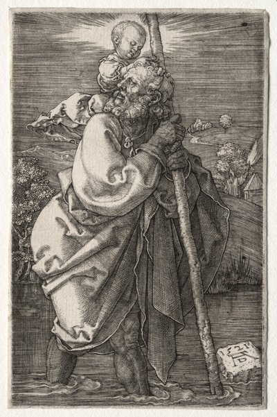 St. Christopher, vendt mot venstre, 1521. av Albrecht Dürer