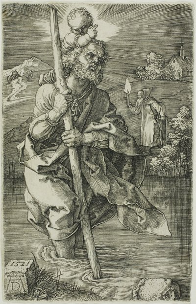 St. Christopher vendt mot høyre av Albrecht Dürer
