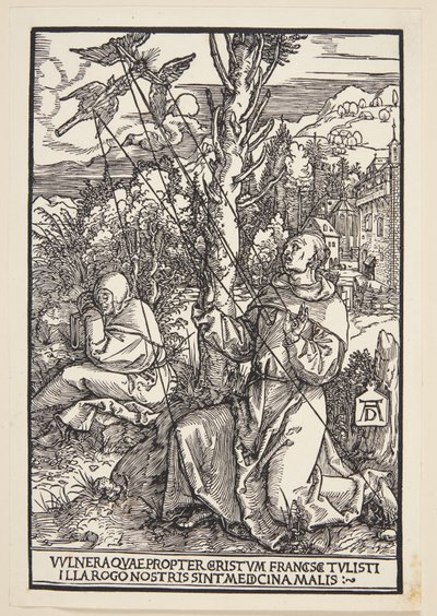 St. Francis mottar stigmata av Albrecht Dürer