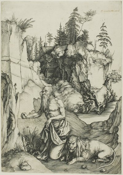 St. Jerome Penitent i villmarken av Albrecht Dürer