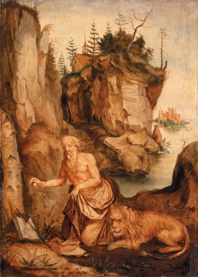 St Hieronymus og løven, ca. 1500 av Albrecht Dürer