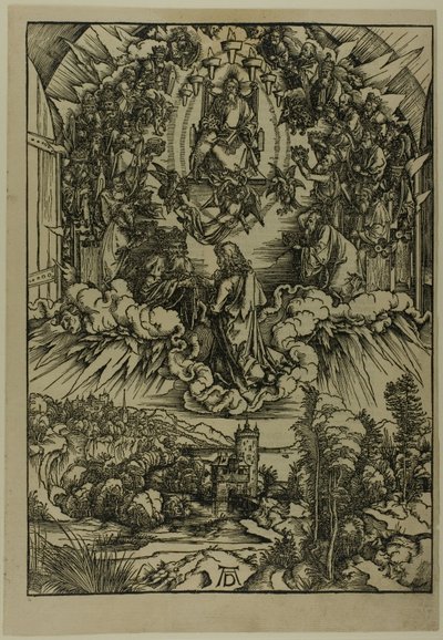 St. Johannes foran Gud og de eldste, fra Apokalypsen av Albrecht Dürer