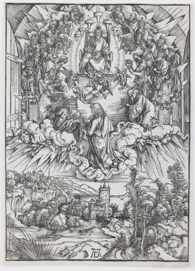St. John før Gud og de eldste, fra serien "The Apocalypse" av Albrecht Dürer