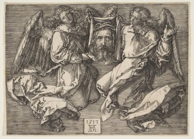 Svededuk holdt av to engler av Albrecht Dürer