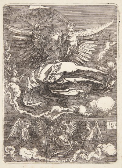 Sudarium spredt ut av en engel av Albrecht Dürer
