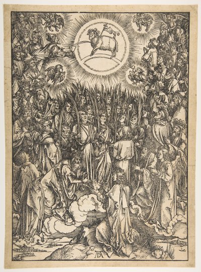 The Adoration of the Lamb, fra The Apocalypse, Latin Edition, 1511, 1511. av Albrecht Dürer