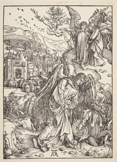 Engelen som viser St. Johannes det nye Jerusalem av Albrecht Dürer