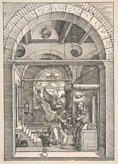 Bebudelsen, fra The Life of the Virgin, latinsk utgave, 1511.n.d. av Albrecht Dürer