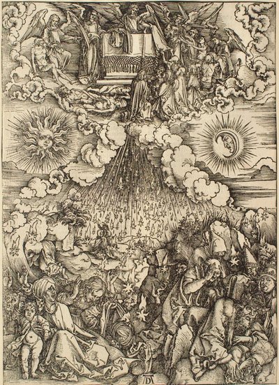 Apokalypsen: Åpningen av det femte og sjette seglet av Albrecht Dürer