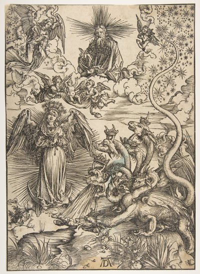 The Apocalyptic Woman, fra The Apocalypse, Latin Edition, 1511, 1511. av Albrecht Dürer