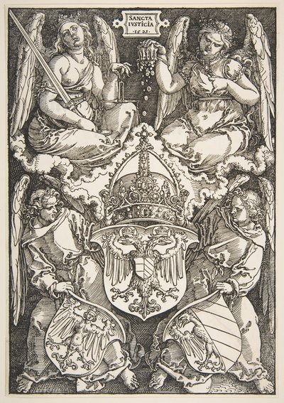 The Arms of the Empire and of Nürnberg, 1521. av Albrecht Dürer