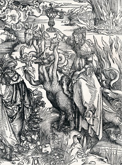 Den babylonske horen, 1498, 1906 av Albrecht Dürer