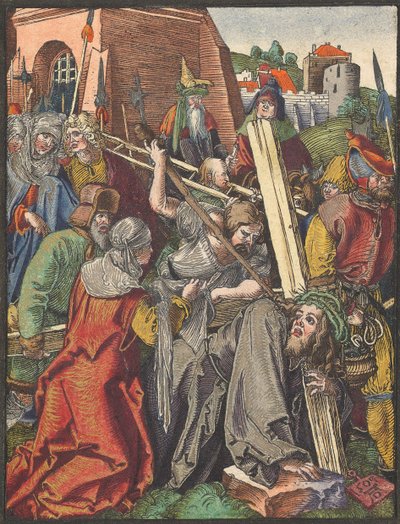 The Bearing of the Cross, fra Small Woodcut Passion.n.d. av Albrecht Dürer