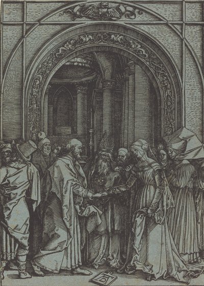 Jomfruens trolovelse, c.1504-1505 trykt 1560-1570-tallet. av Albrecht Dürer