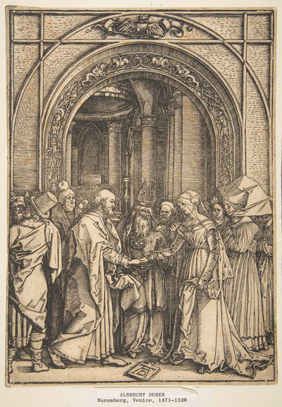Jomfruens forlovelse, fra The Life of the Virgin, ca. 1503. av Albrecht Dürer