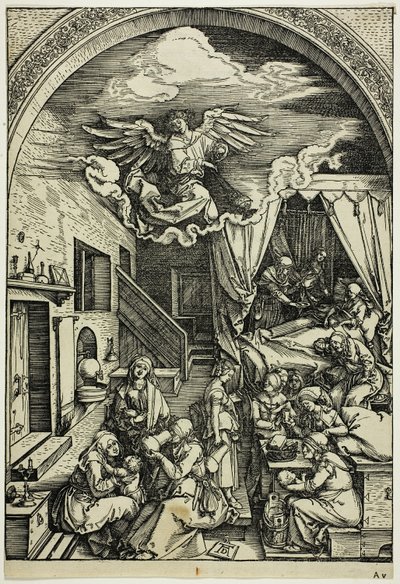 The Birth of the Virgin, fra The Life of the Virgin av Albrecht Dürer