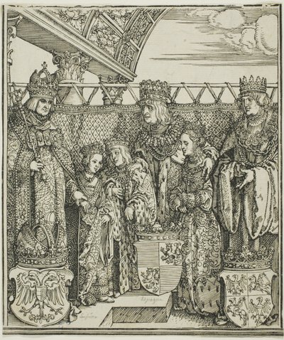 Kongressen og dobbeltforlovelsen i Wien, fra Triumfbuen til Maximilian I av Albrecht Dürer
