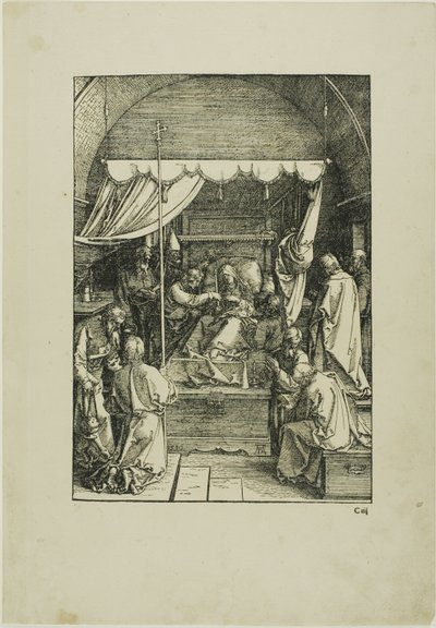 Jomfruens død, fra Jomfruens liv av Albrecht Dürer
